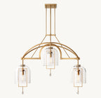 48 Inch Bell Glass Linear Chandelier - Fulcrum