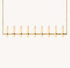 69 Inch Cylindrical Milk Glass Linear Chandelier - Ravelle