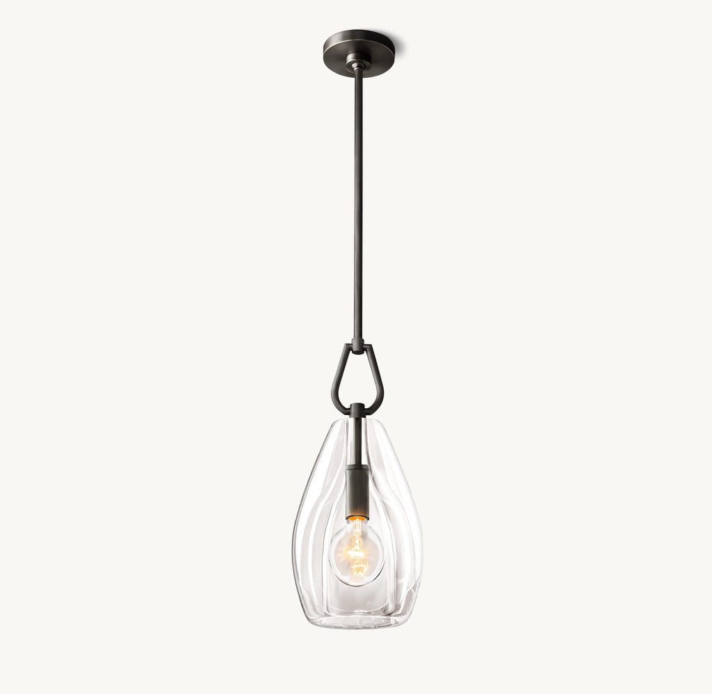 6 Inch Flute Crystal Pendant Light - Botanist