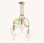 48 Inch Bell Glass Linear Chandelier - Fulcrum