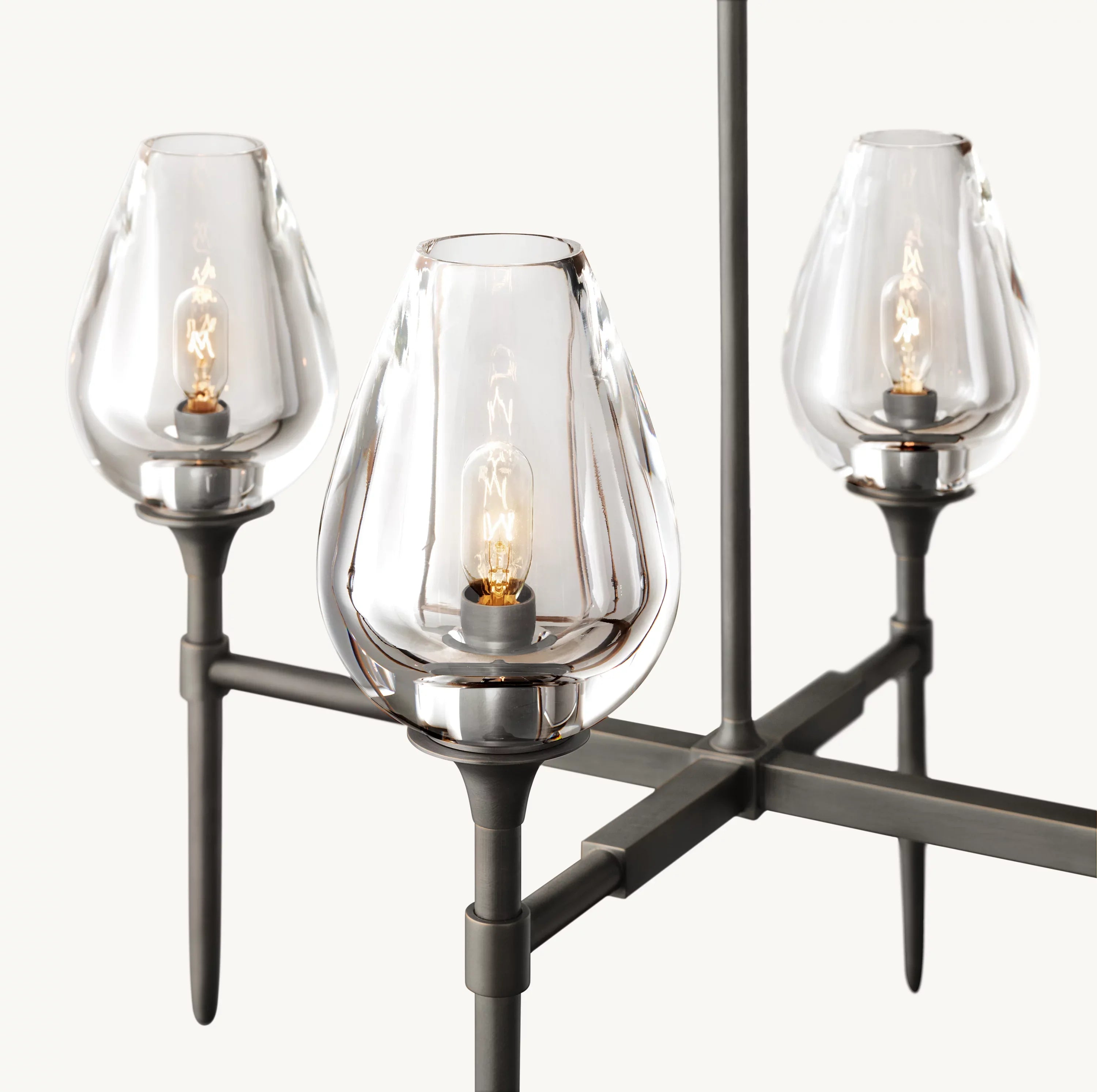 52 Inch Torchiere Crystal Linear Chandelier - Tulip
