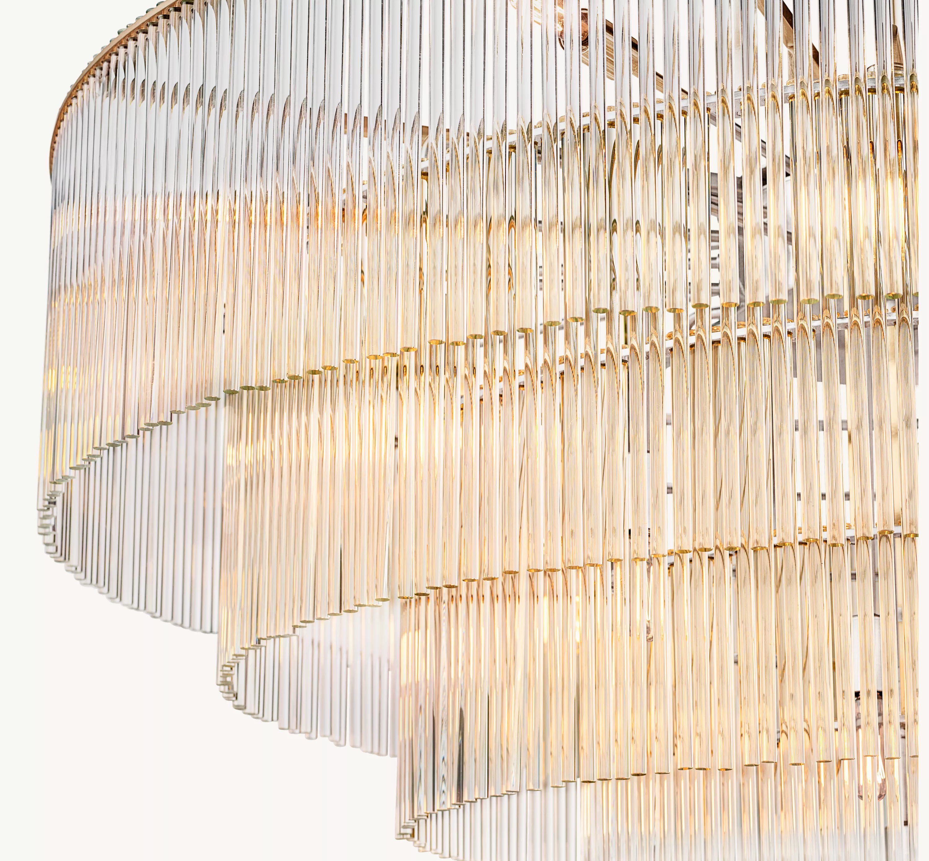 50 Inch Crystal Rod Tiered Chandelier - Amadeo