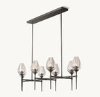 52 Inch Torchiere Crystal Linear Chandelier - Tulip
