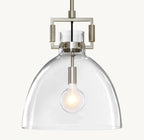 18 Inch Clear Glass Dome Pendant Light - Machinist