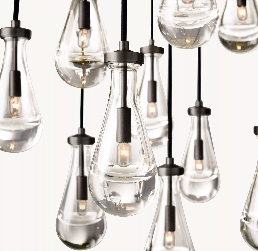 47 Inch Raindrop Glass Round Chandelier – Ava