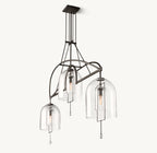 61 Inch Bell Glass Linear Chandelier - Fulcrum