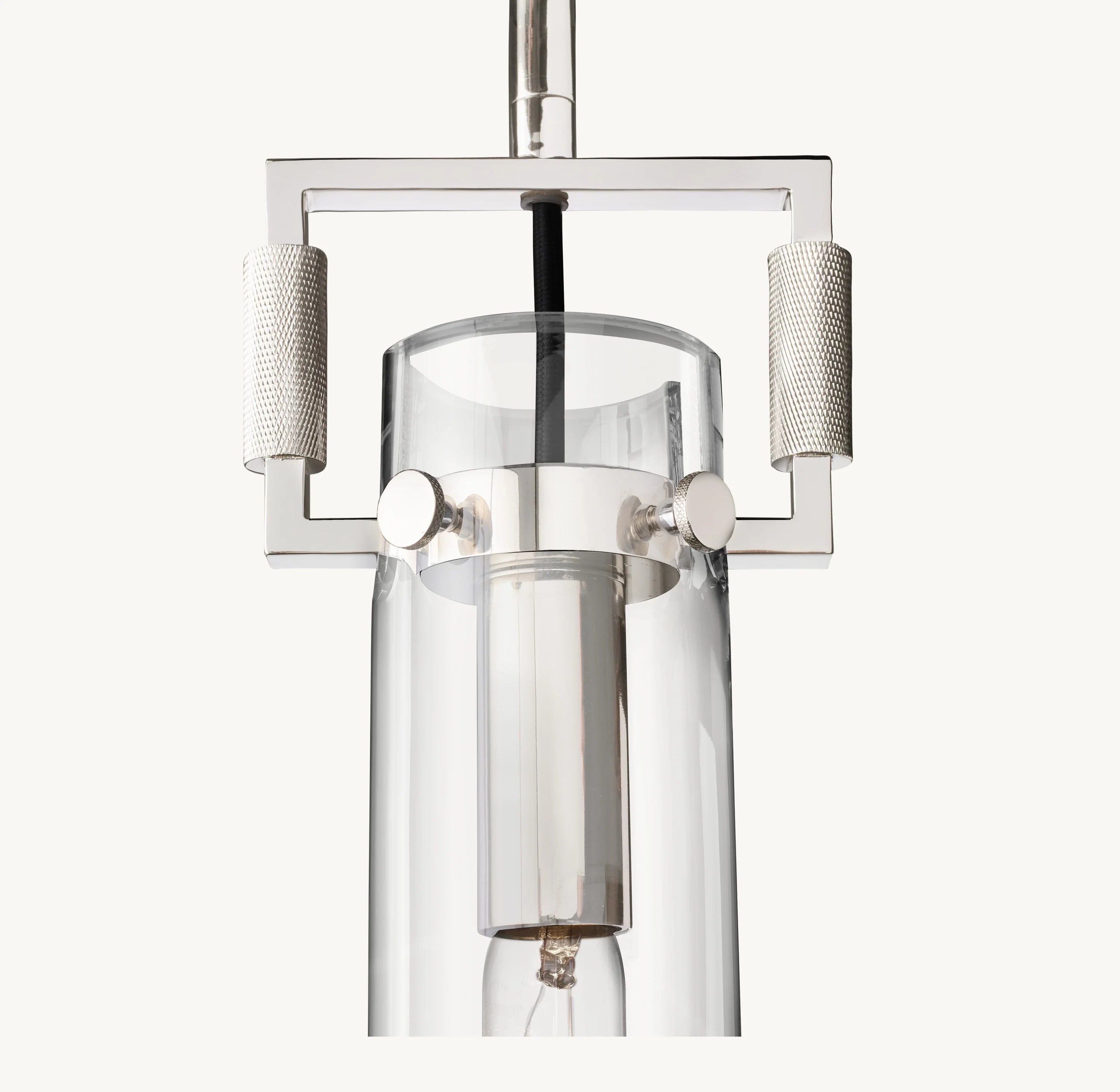 7 Inch Clear Glass Short Cylinder Pendant Light - Machinist