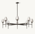 54 Inch Torchiere Crystal Arm Chandelier - Tulip