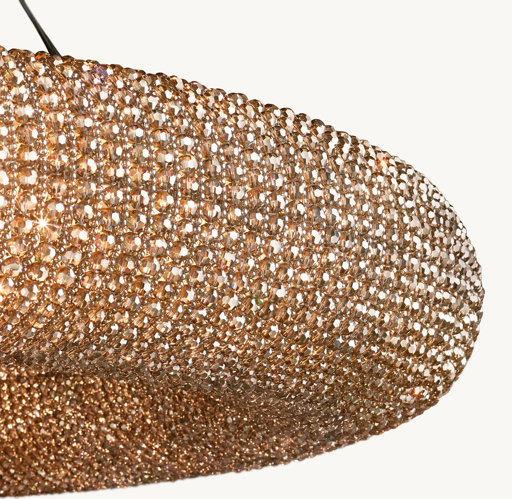 59 Inch Smoked Crystal Bead Round Chandelier - Halo