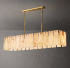 72 Inch Alabaster Rectangular Chandelier - Calamette