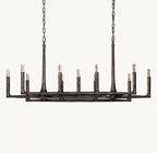 54 Inch Forged Candlestick Linear Chandelier - Thaddeus