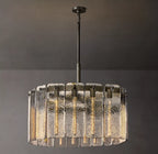 36 Inch Textured Glass Round Chandelier - Calamette