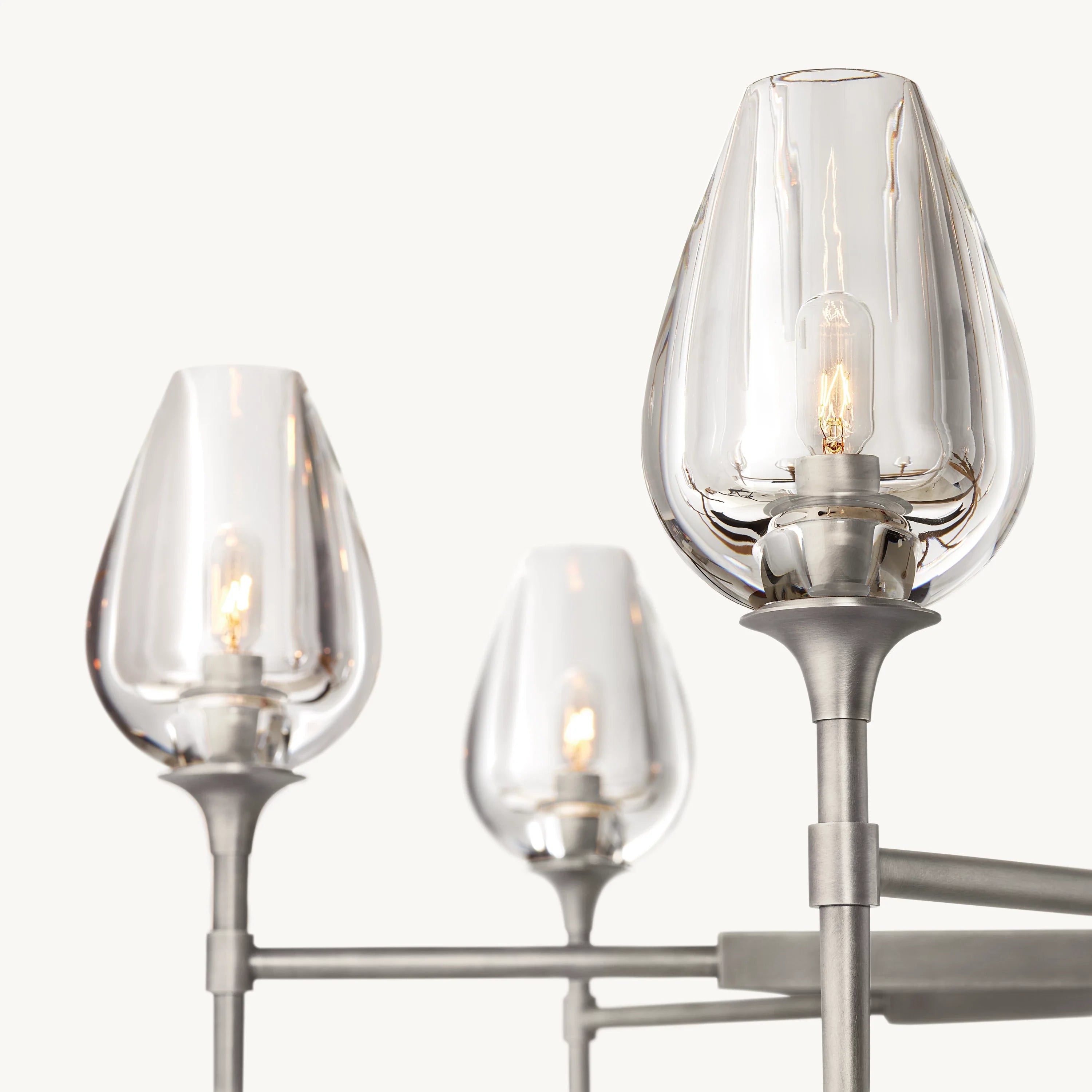 54 Inch Torchiere Crystal Arm Chandelier - Tulip