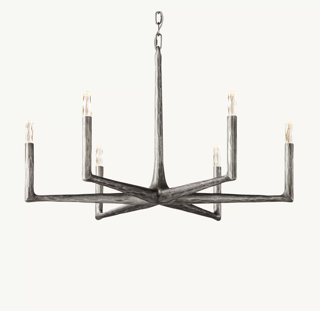 36 Inch Forged Candlestick Chandelier - Thaddeus