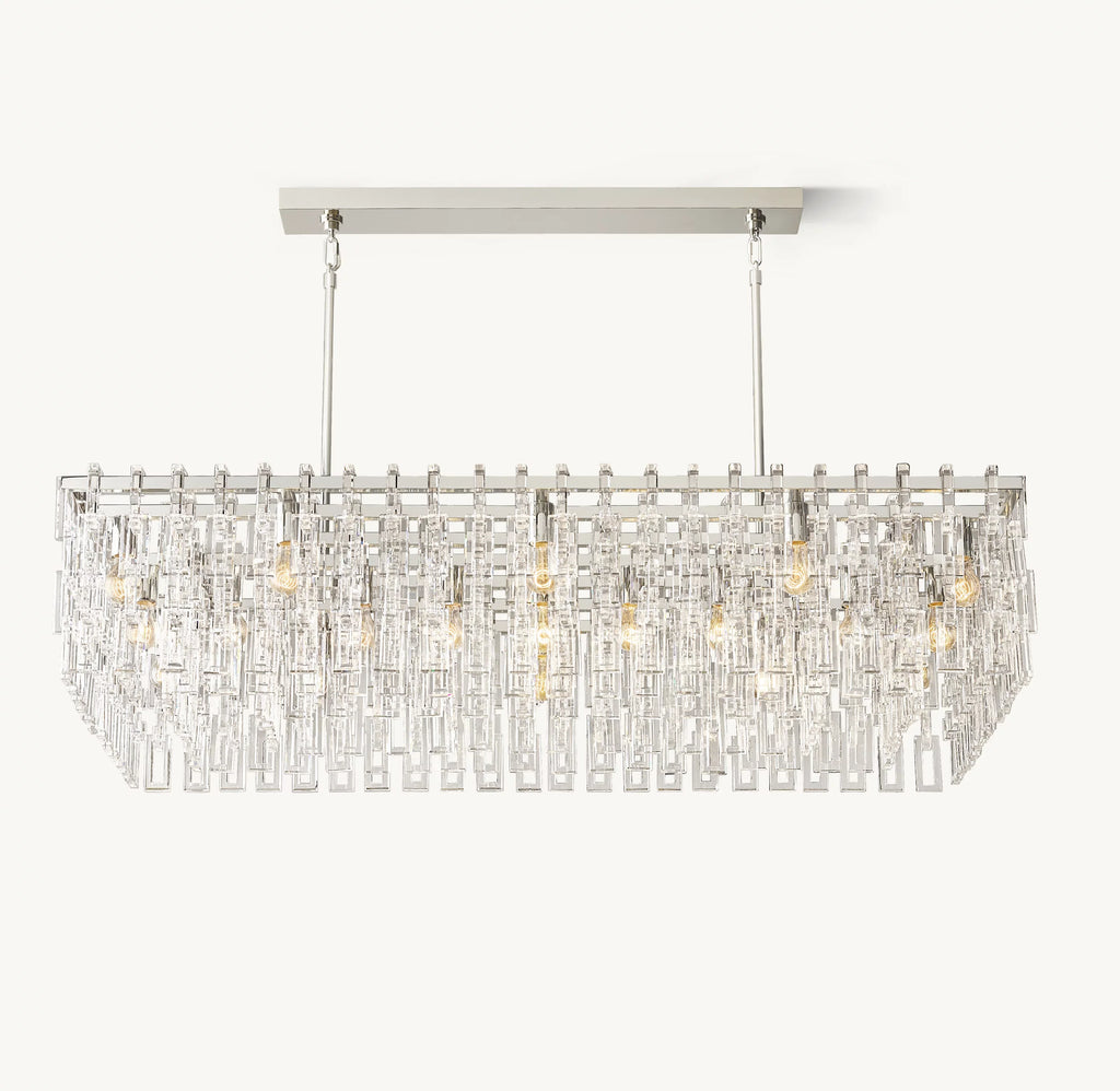 60 Inch Chain Crystal Rectangular Chandelier - Marignan