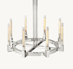 36 Inch Fluted-Glass Candlestick Round Chandelier - Cannele