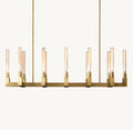55 Inch Fluted-Glass Candlestick Linear Chandelier - Cannele