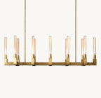 55 Inch Fluted-Glass Candlestick Linear Chandelier - Cannele