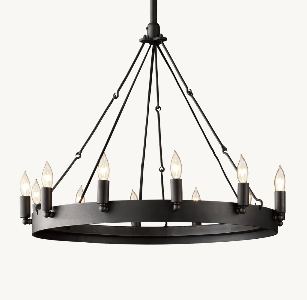 26 Inch Vintage Filament Bent Tip Candle Round Chandelier - Camino