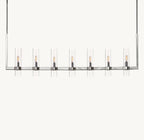 54 Inch Cylindrical Glass Candle Linear Chandelier - Ravelle
