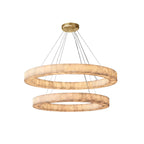 60 Inch Lueur Two-Tier Alabaster Chandelier - Rivage