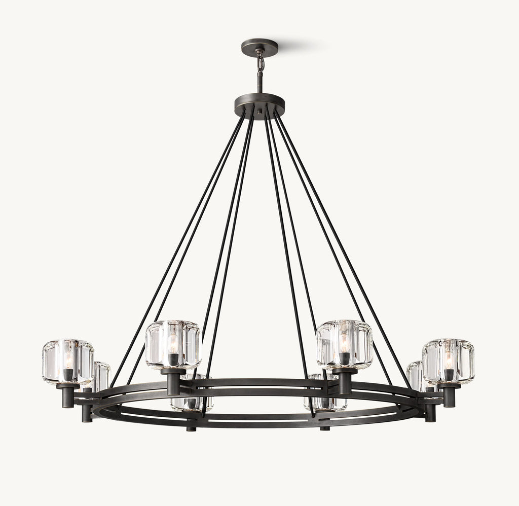 48 Inch Crystal Round Candle Chandelier - Demaret