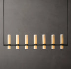 54 Inch Cylindrical Milk Glass Linear Chandelier - Ravelle