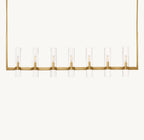 54 Inch Cylindrical Glass Candle Linear Chandelier - Ravelle