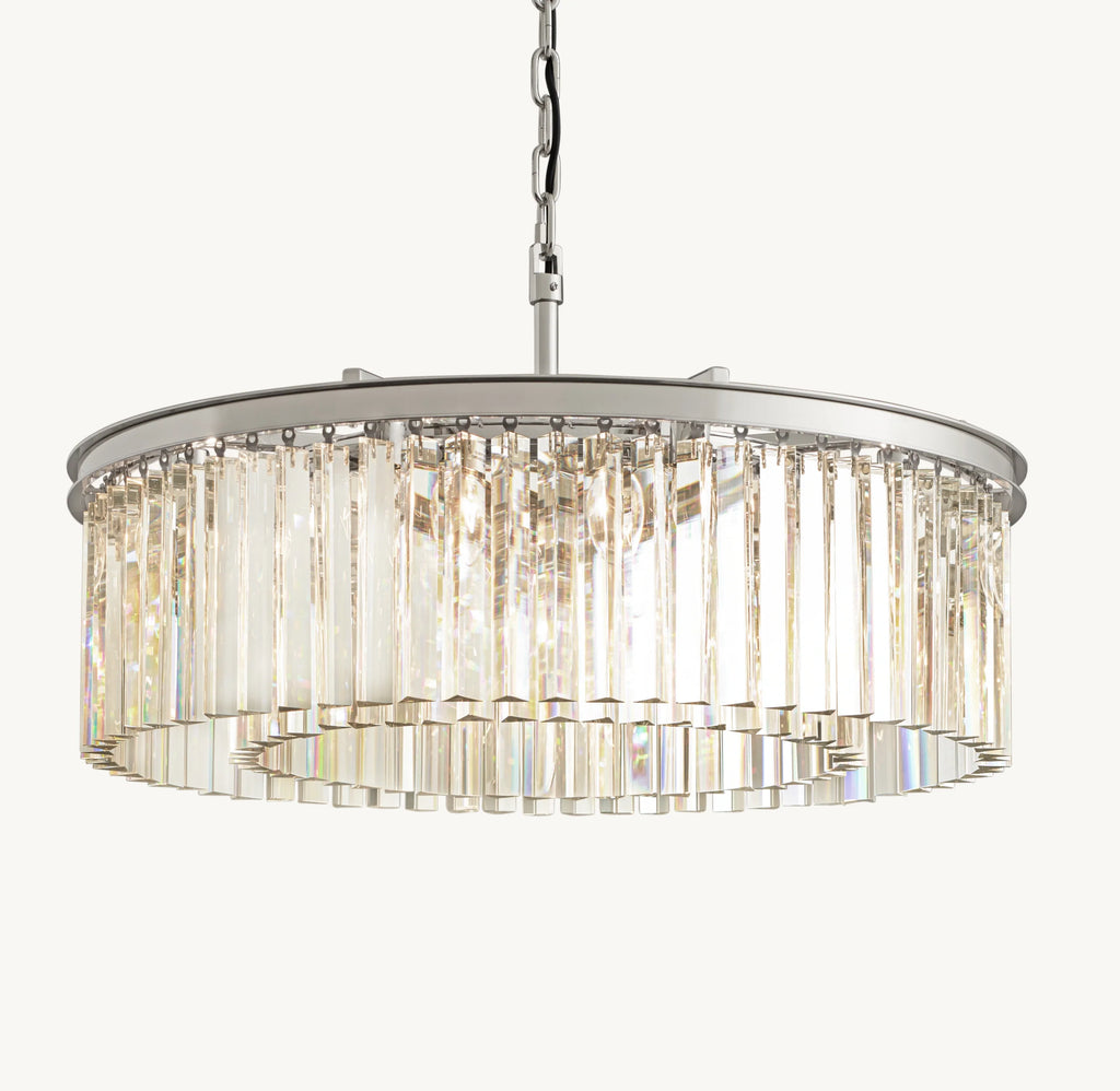 32 Inch Crystal Prism Round Chandelier - Rhys