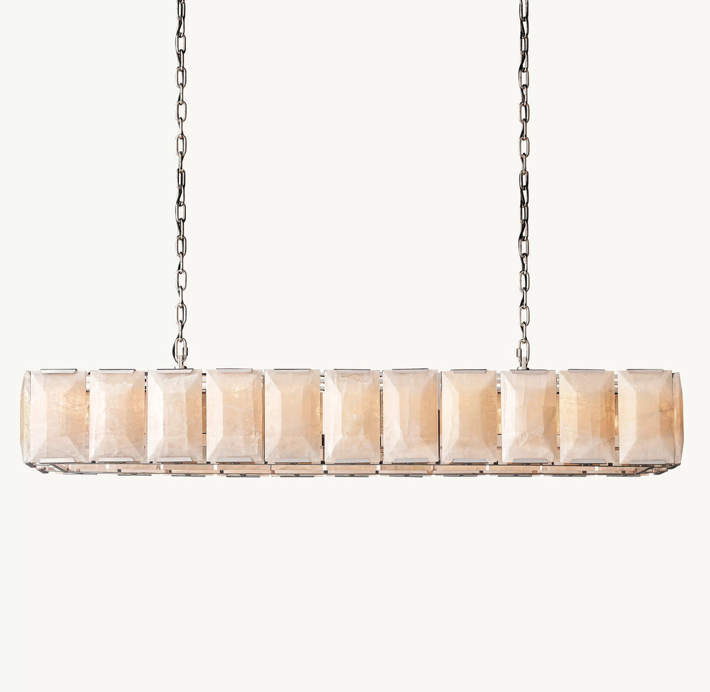 74 Inch Alabaster Rectangular Chandelier – Harlow