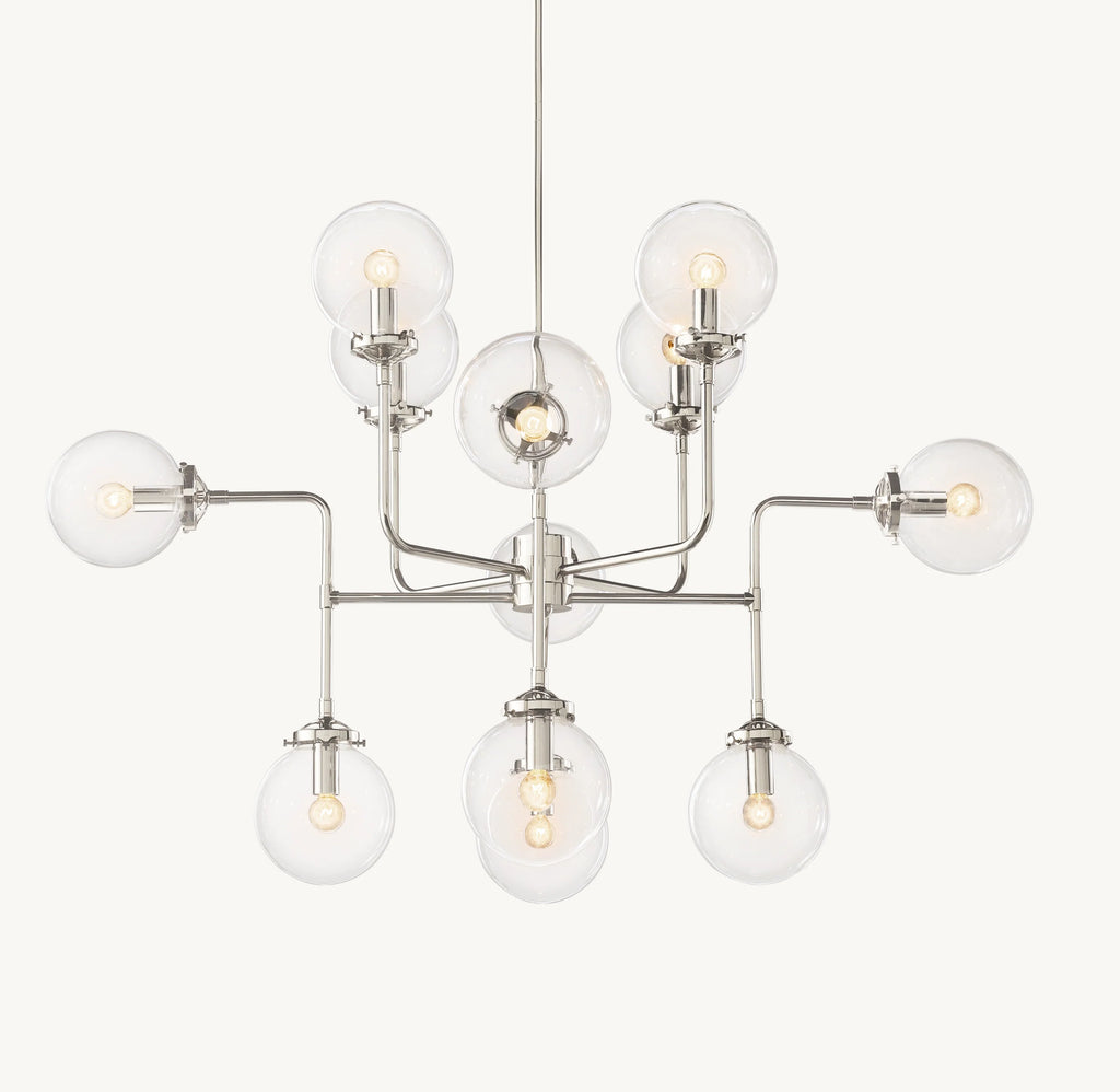 42 Inch Clear Glass Sputnik Globe Chandelier - Bistro