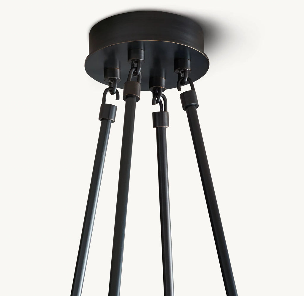 58 Inch Torch Round Chandelier - Verre
