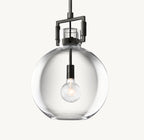 18 Inch Clear Glass Globe Pendant Light - Machinist