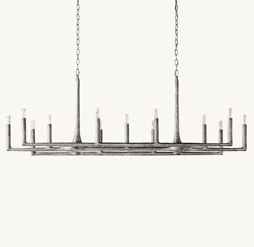 72 Inch Forged Candlestick Linear Chandelier - Thaddeus