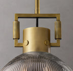 10 Inch Ribbed Glass Dome Pendant Light - Machinist