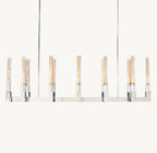 55 Inch Fluted-Glass Candlestick Linear Chandelier - Cannele