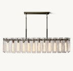 72 Inch Textured Glass Rectangular Chandelier - Calamette