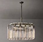 36 Inch Textured Glass Round Chandelier - Calamette