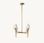 27 Inch Torchiere Crystal Arm Chandelier - Tulip