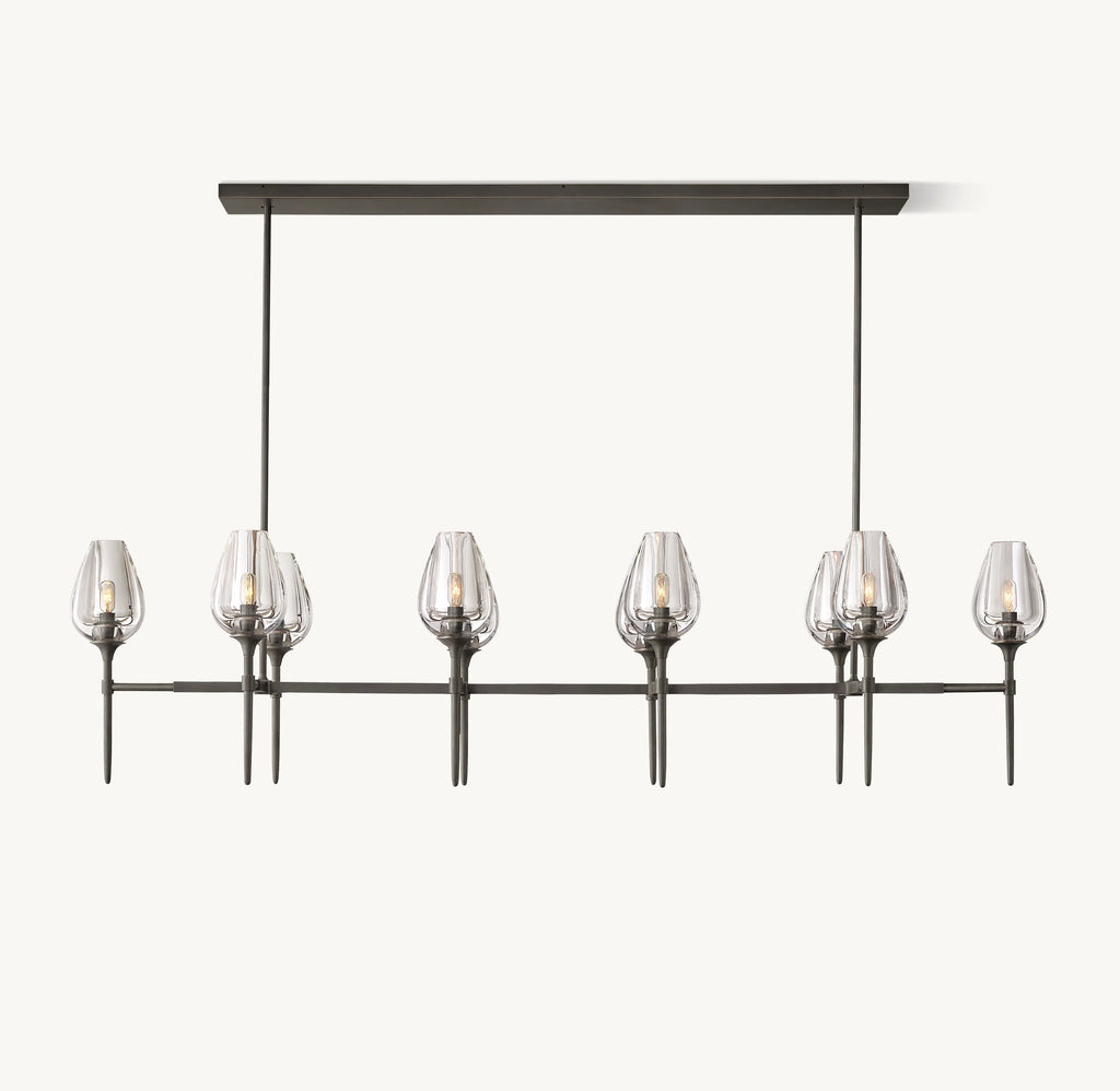 65 Inch Torchiere Crystal Linear Chandelier - Tulip