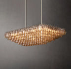 54 Inch Smoked Murano Glass Tiered Rectangular Chandelier - Chiara