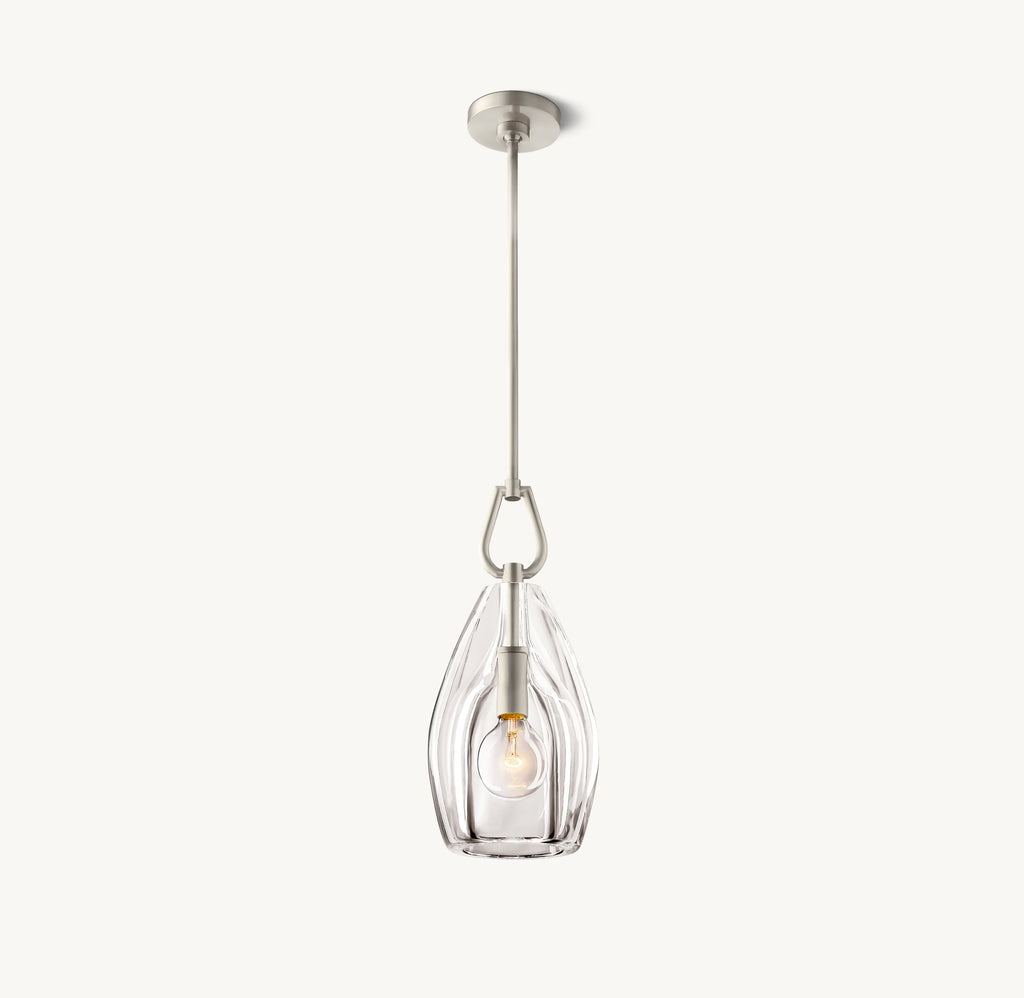 6 Inch Flute Crystal Pendant Light - Botanist