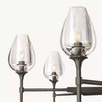 54 Inch Torchiere Crystal Arm Chandelier - Tulip