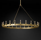 50 Inch Vintage Filament Tube Candle Round Chandelier - Camino