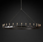63 Inch Vintage Filament Tubular Candle Round Chandelier - Camino