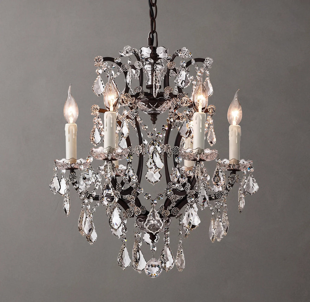 18 Inch Candelabra Crystal Chandelier - Rococo