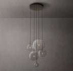 28 Inch Blown Glass Globe Cluster Chandelier - Mobile