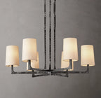 36 Inch Hammered Metal Arm Shaded Chandelier – Wright