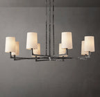 48 Inch Hammered Metal Arm Shaded Chandelier – Wright