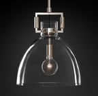 14 Inch Clear Glass Dome Pendant Light - Machinist